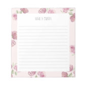 Bloc-note Light Pink Floral Lined Notepad (Devant)
