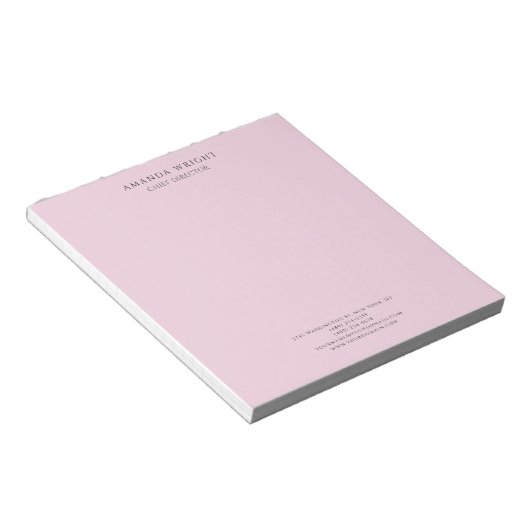 Bloc-note Light Pink Plain Attractive Stylish Business (Incliné)