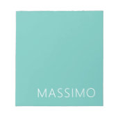 Bloc-note Light Teal Trendy Modern Minimalist Chic Name (Devant)