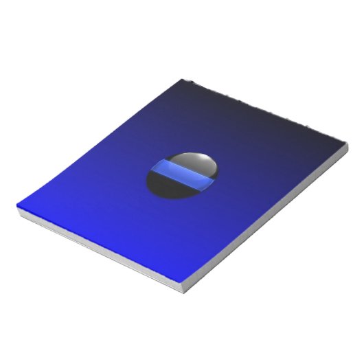 Bloc-note Ligne bleue mince (Tourné)