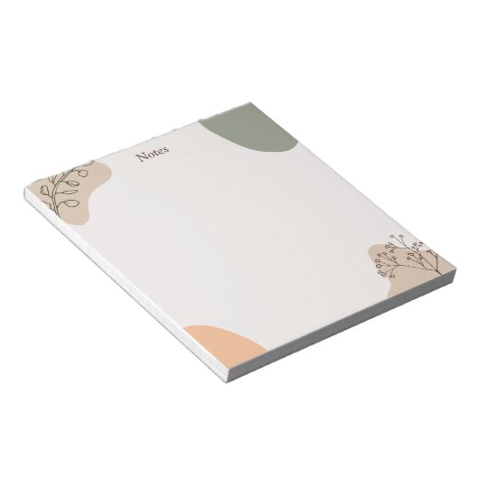 Bloc-note Ligne botanique Abstraite moderne Boho Art Pastel (Incliné)