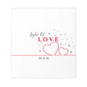 Bloc-note Ligne De Coeurs Lumière D'Amour (Devant)