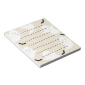 Bloc-note Ligne pointillée de chaume fantôme Halloween blanc (Incliné)