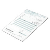 Bloc-note Lignes de fleurs vertes Art Petites entreprises Fo (Incliné)