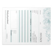 Bloc-note Lignes de fleurs vertes Art Petites entreprises Fo (Devant)