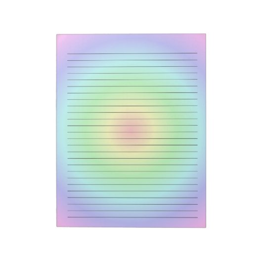 Bloc-note Lignes larges sur Aquarelle Pastel Arc-en-ciel (Tourné)