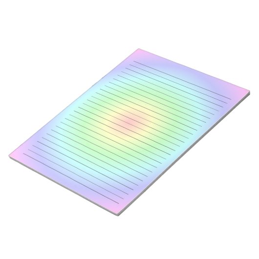 Bloc-note Lignes larges sur Aquarelle Pastel Arc-en-ciel (Incliné)