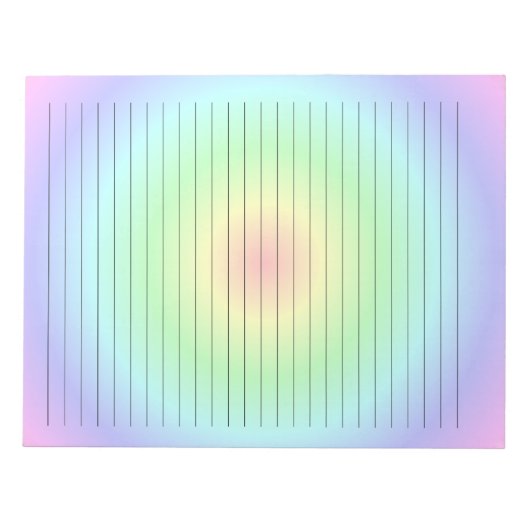 Bloc-note Lignes larges sur Aquarelle Pastel Arc-en-ciel (Devant)