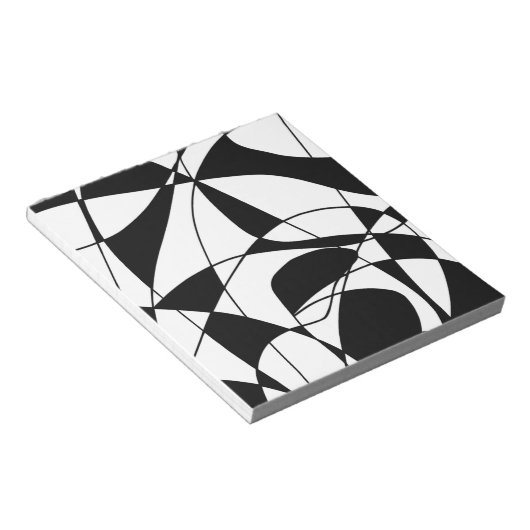 Bloc-note Lignes noires et blanches, motif d'impression coul (Incliné)