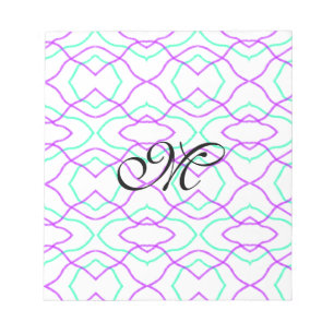 Bloc-note Lignes ondulées simples bleu violet aquarelle ajou