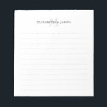 Bloc-note Lignes pointillées simples de deux monogrammes ini<br><div class="desc">Simple Monogramme initial Deux Noms De Lignes Dotées Bloc-Notes</div>