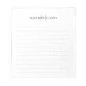 Bloc-note Lignes pointillées simples de deux monogrammes ini (Devant)