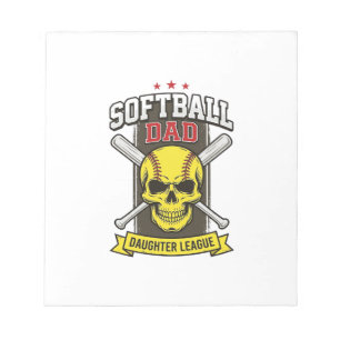 Bloc-note Ligue de softball père fille design vectoriel vint