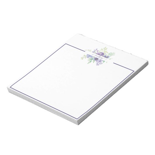 Bloc-note Lilac aquarelle florale personnalisée (Tourné)