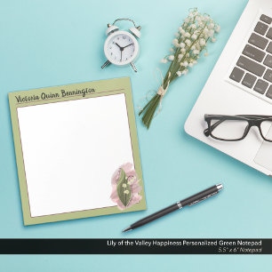 Bloc-note Lily of the Valley Happiness Vert personnalisé