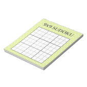 Bloc-note Lime Green Geometric 9x9 Sudoku Grid Template (Tourné)