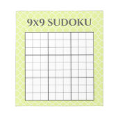 Bloc-note Lime Green Geometric 9x9 Sudoku Grid Template (Devant)