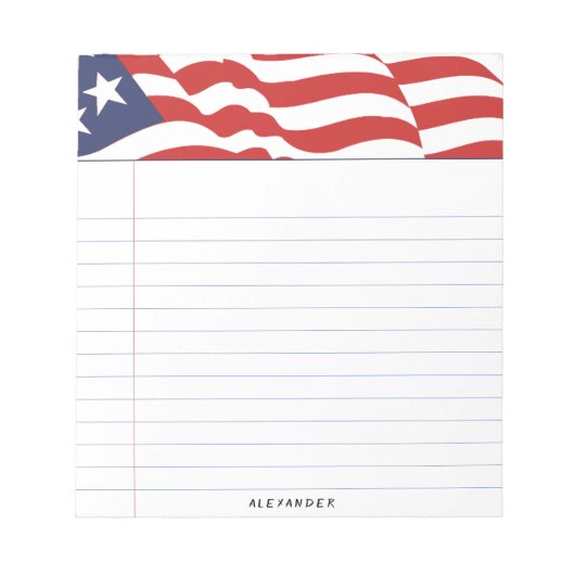 Bloc-note Lined Independence Day American Flag Graphic (Devant)