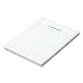Bloc-note Lined Your Name Ruled Paper School Thème Simple (Tourné)