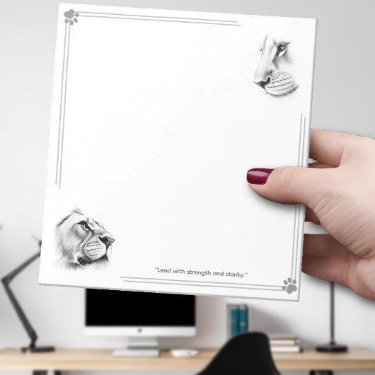 Bloc-note Lion Lionne Dirige avec Force et Clarité