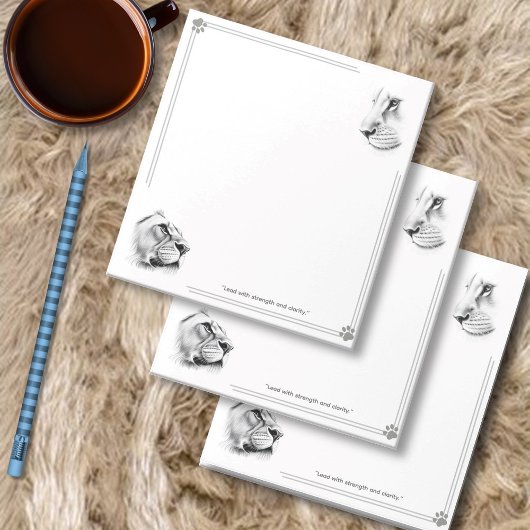 Bloc-note Lion Lionne Diriger avec Force et Clarité