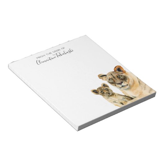 Bloc-note Lion | Mère et Cub Custom (Incliné)