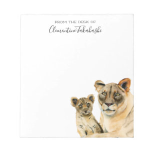 Bloc-note Lion   Mère et Cub Custom