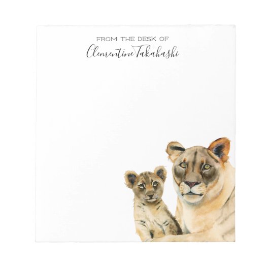 Bloc-note Lion | Mère et Cub Custom (Devant)