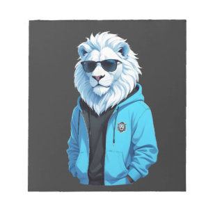 Bloc-note Lion portant Sweat - shirt à capuche drôle Cool an