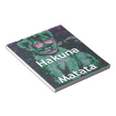 Bloc-note Lion vert avec lunettes roses "Hakuna Matata" Art (Incliné)