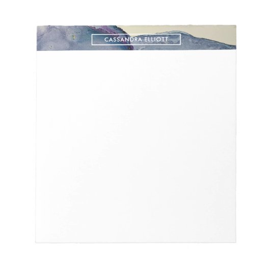 Bloc-note Liquide d'encre alcoolique Bleu & Violet Art Abstr (Devant)