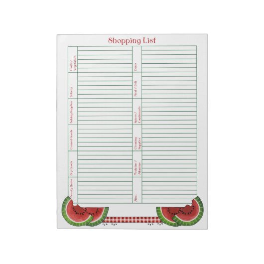Bloc-note List de Watermelon (Tourné)