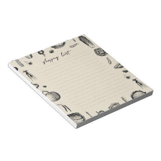 Bloc-note Liste d'achats (Incliné)