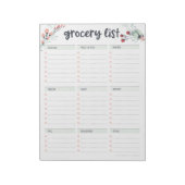 Bloc-note Liste d'achats floraux (Tourné)