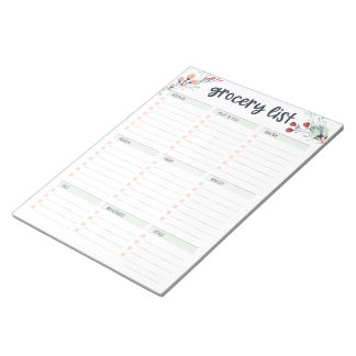 Bloc-note Liste d'achats floraux
