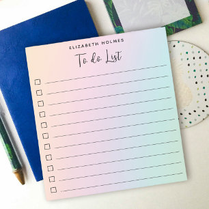 Bloc-note Liste de choses à faire écriture personnalisée cou