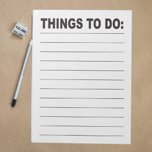 Bloc-note Liste de choses à faire en gros caractères pour ma