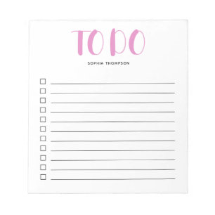 Bloc-note Liste de choses à faire en script gras sur bloc-no