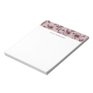 Bloc-note Liste de choses à faire Motif floral élégant Mauve