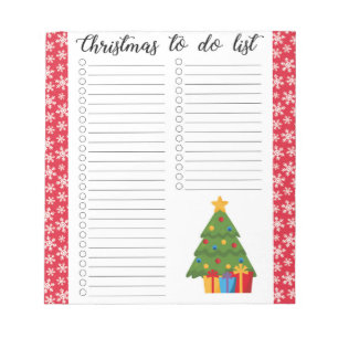 Bloc-note Liste de choses à faire pour Noël