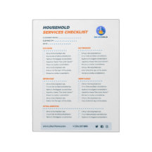 Liste de contrôle des services ménagers