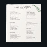 Bloc-note Liste de contrôle mariage<br><div class="desc">Le planificateur Parfait avec une liste de contrôle de mariage avant pour que le futur marié puisse être en tête des choses et éviter le syndrome de bridezilla! Vous pouvez personnaliser chaque lot de la liste de contrôle ou la laisser telle quelle, mais n'oubliez pas de personnaliser avec vos noms...</div>