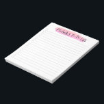 Bloc-note Liste de contrôle personnalisée de trait rose mode<br><div class="desc">Restez organisés et élégants avec notre "Bloc-notes personnalisé de liste de contrôle moderne avec pinceau rose". Ce bloc-notes personnalisable est doté d'un design contemporain de brosse rose et vous permet de le personnaliser avec votre nom ou vos initiales. Faites le suivi des tâches, des rendez-vous et des notes importantes dans...</div>