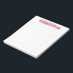 Bloc-note Liste de contrôle personnalisée de trait rose mode<br><div class="desc">Restez organisés et élégants avec notre "Bloc-notes personnalisé de liste de contrôle moderne avec pinceau rose". Ce bloc-notes personnalisable est doté d'un design contemporain de brosse rose et vous permet de le personnaliser avec votre nom ou vos initiales. Faites le suivi des tâches, des rendez-vous et des notes importantes dans...</div>