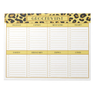 Bloc-note Liste de courses alimentaires