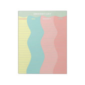 Bloc-note Liste de courses rétro groovy pastel colorée (Tourné)