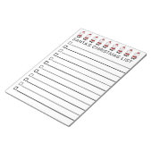 Bloc-note Liste de Noël de Santas Personnaliser (Incliné)