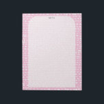 Bloc-note Liste de points à faire rose PERSONNALISÉ - Liste<br><div class="desc">Faites vos listes d'achats en style avec ce bloc-notes personnalisable d'épicerie,  de planification de repas ou de liste de choses à faire. Customisez ou ajoutez du texte pour répondre à vos besoins. Ajoutez des lignes si vous le souhaitez. Consultez ma boutique pour plus de tailles et de styles!</div>