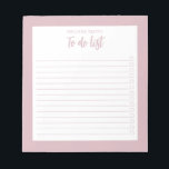 Bloc-note Liste De Rose De Travail Minimaliste Moderne<br><div class="desc">Un Rose De Liste Minimaliste Moderne Dusty Pour Faire Liste Notepad. Créez votre propre liste de contrôle personnalisée pour les tâches quotidiennes.</div>