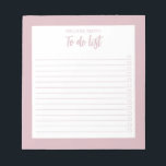 Bloc-note Liste De Rose De Travail Minimaliste Moderne<br><div class="desc">Un Rose De Liste Minimaliste Moderne Dusty Pour Faire Liste Notepad. Créez votre propre liste de contrôle personnalisée pour les tâches quotidiennes.</div>